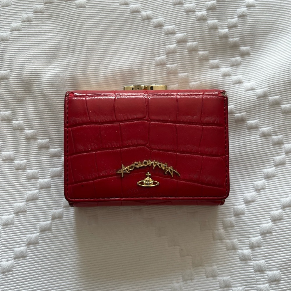 Vivienne Westwood Red Croc-Embossed Wallet